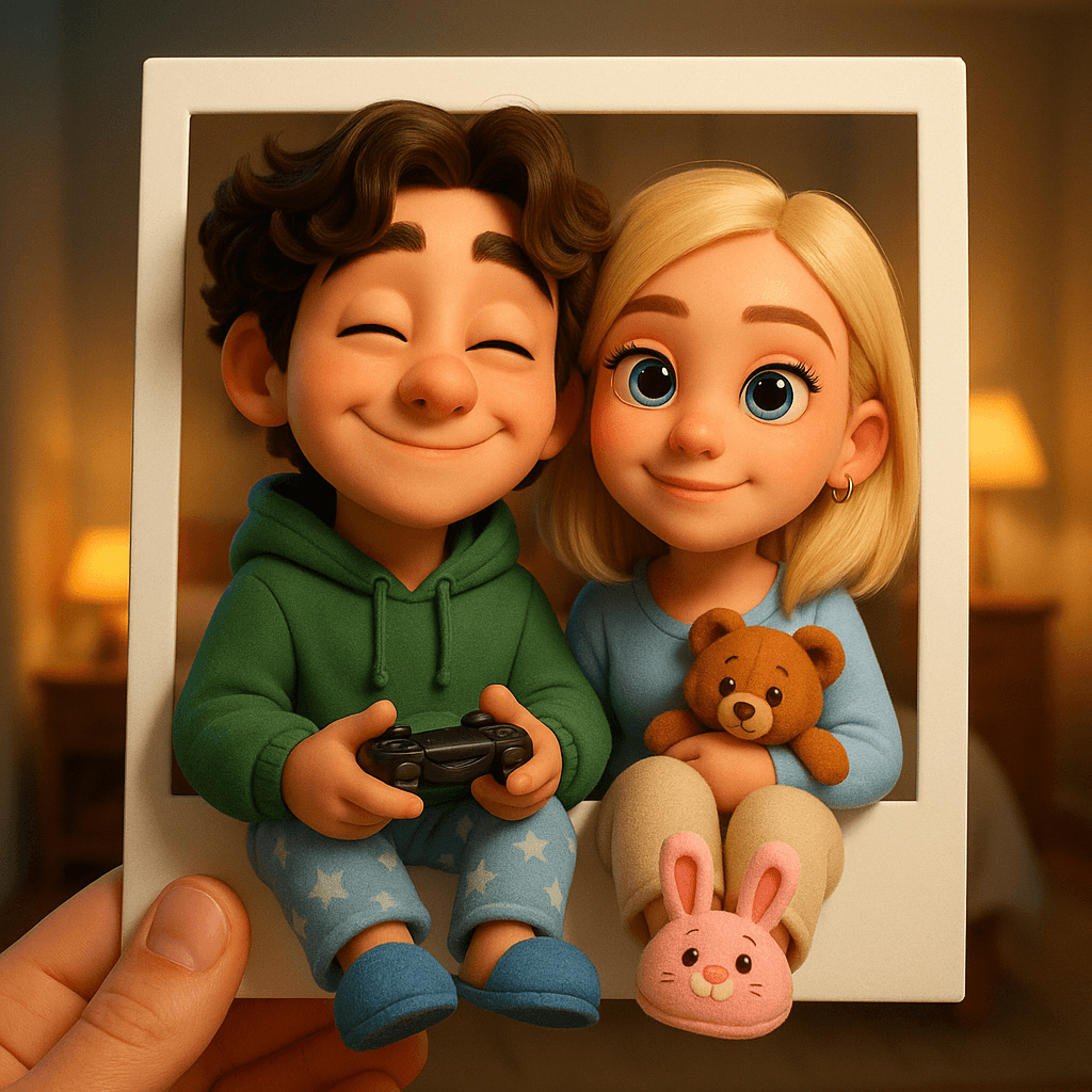 Original Photo transformed into trending viral style